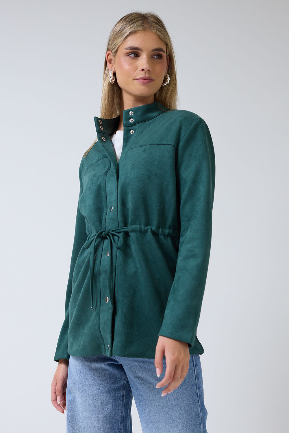 Janine Suede Jacket in Green