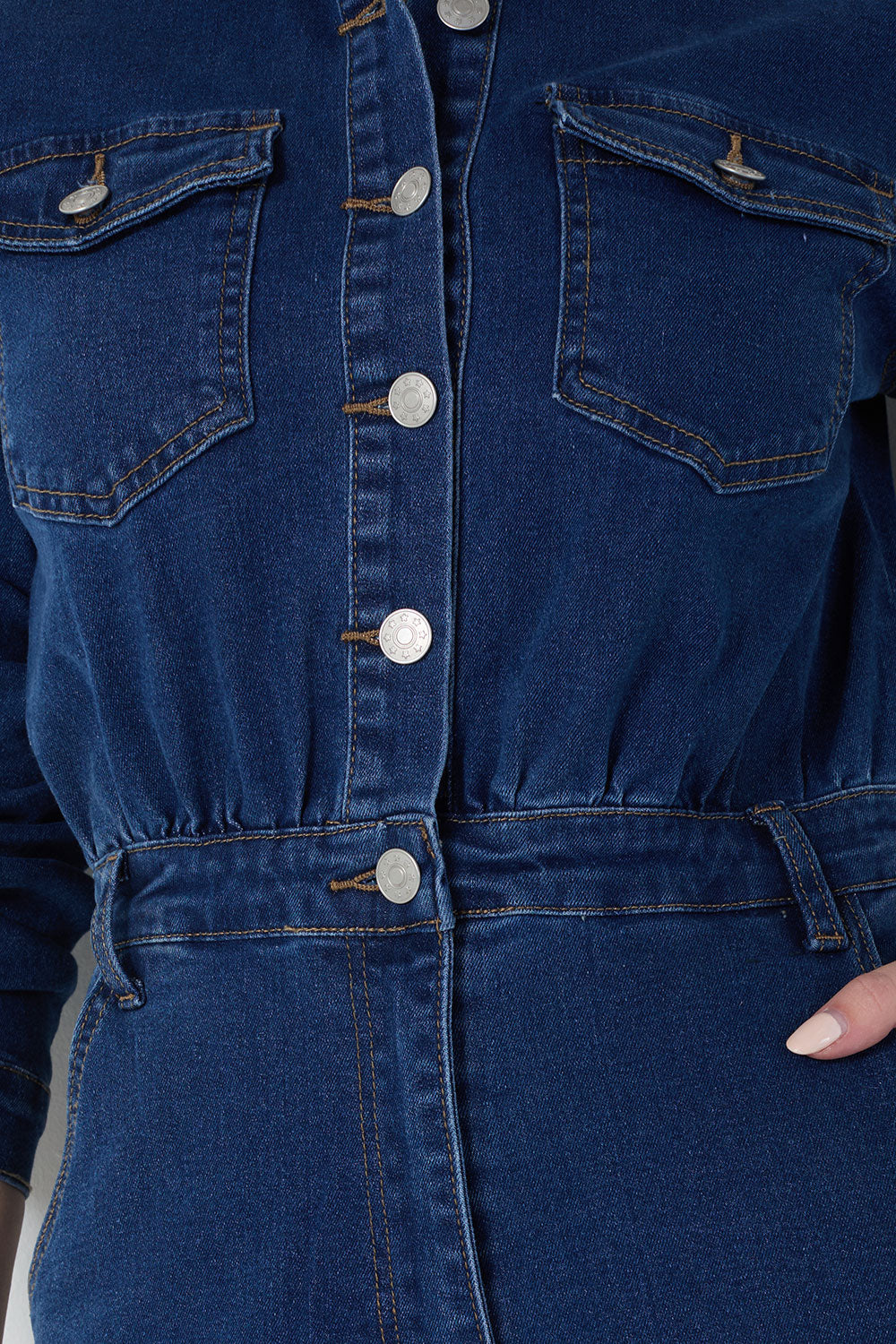 Ruth Button Through Denim Dress