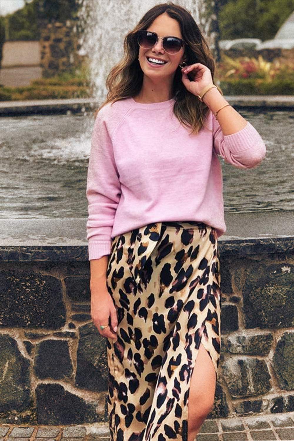 Jaxon Leopard Print Wrap Midi Skirt