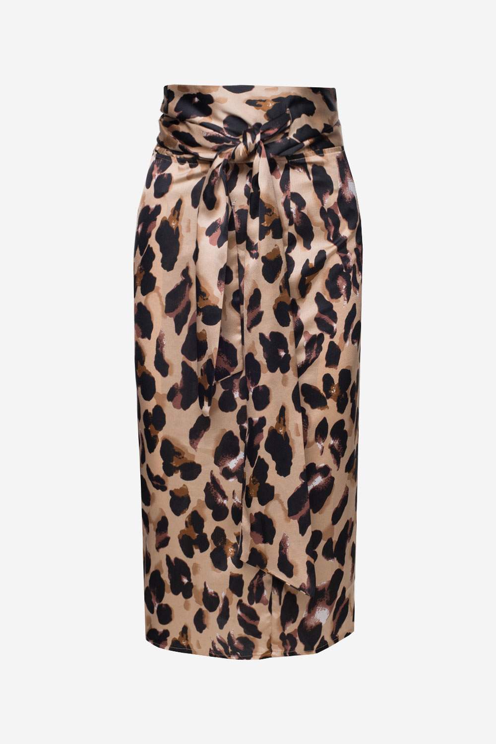 Jaxon Leopard Print Wrap Midi Skirt