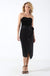 Jaxon Black Sequin Wrap Midi Skirt in Black