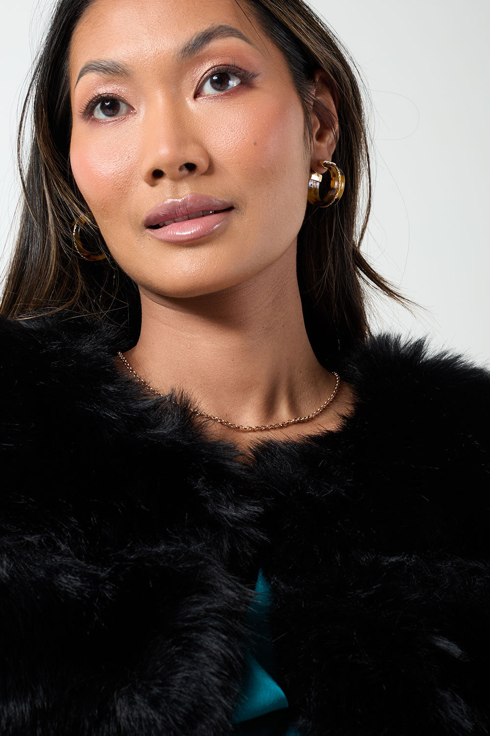 Bonnie Faux Fur Jacket in Black