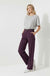 Maggie Stretch Wide Leg Belt Trouser in Plum