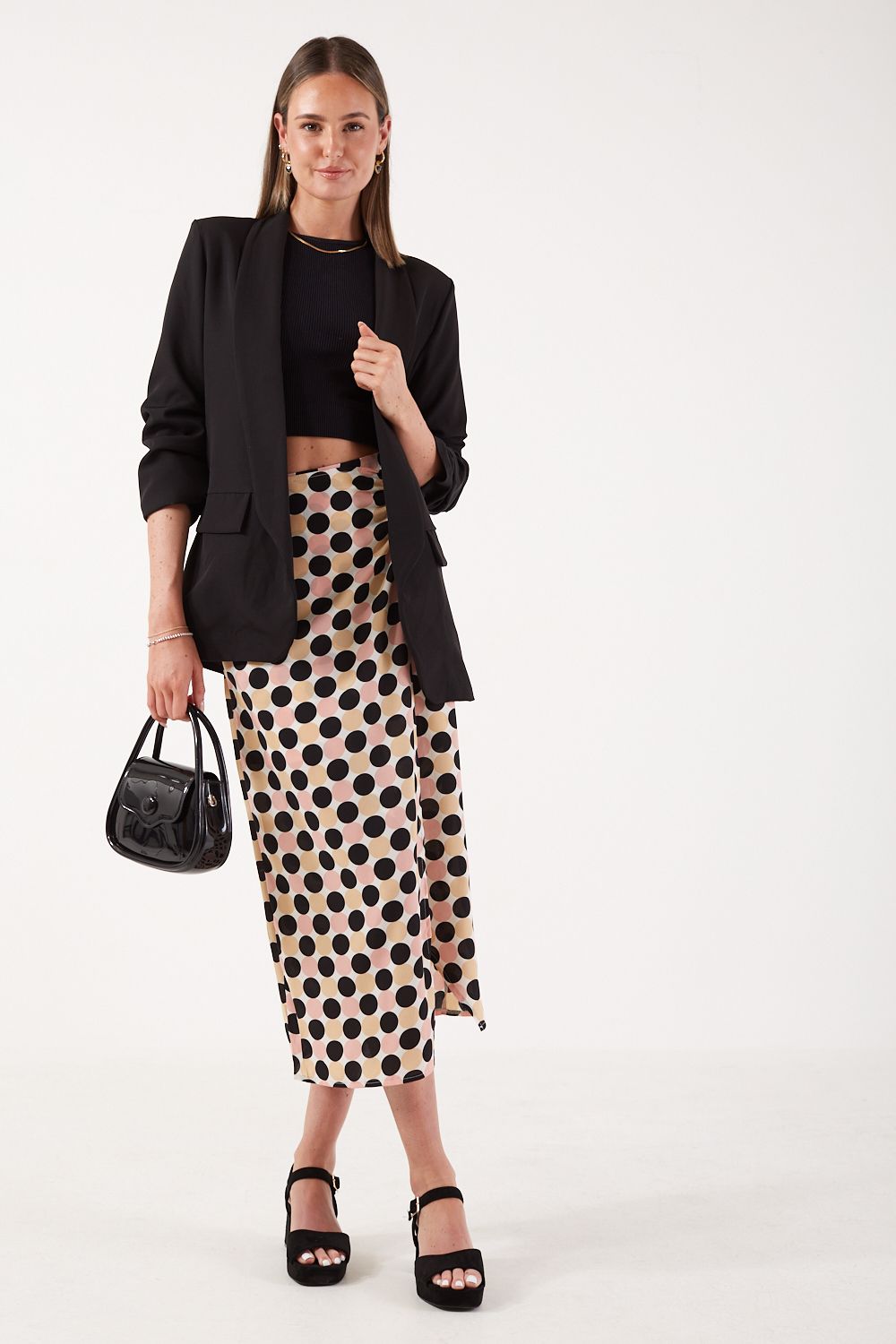 Dotty Wrap Skirt in Pink