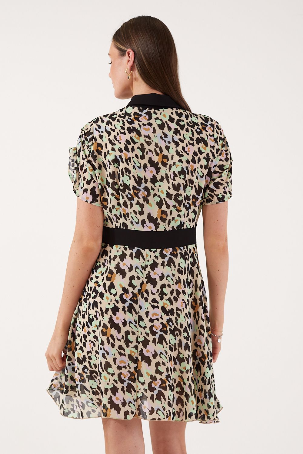 Naomi Animal Print Dress in Black