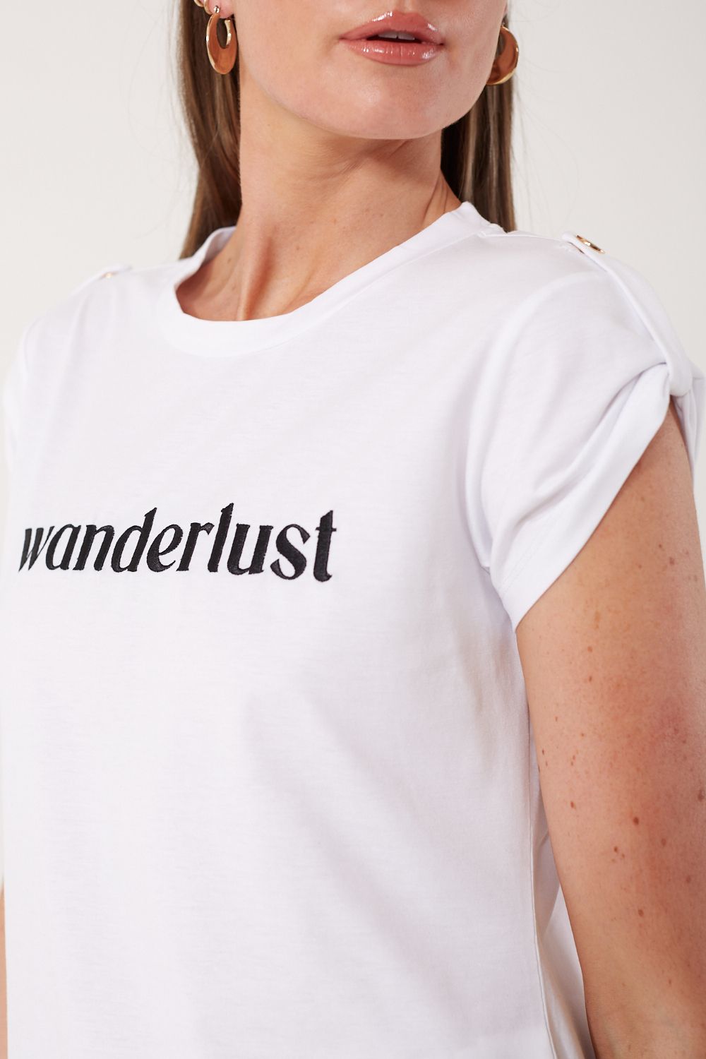 Wanderlust Printed Tee in White