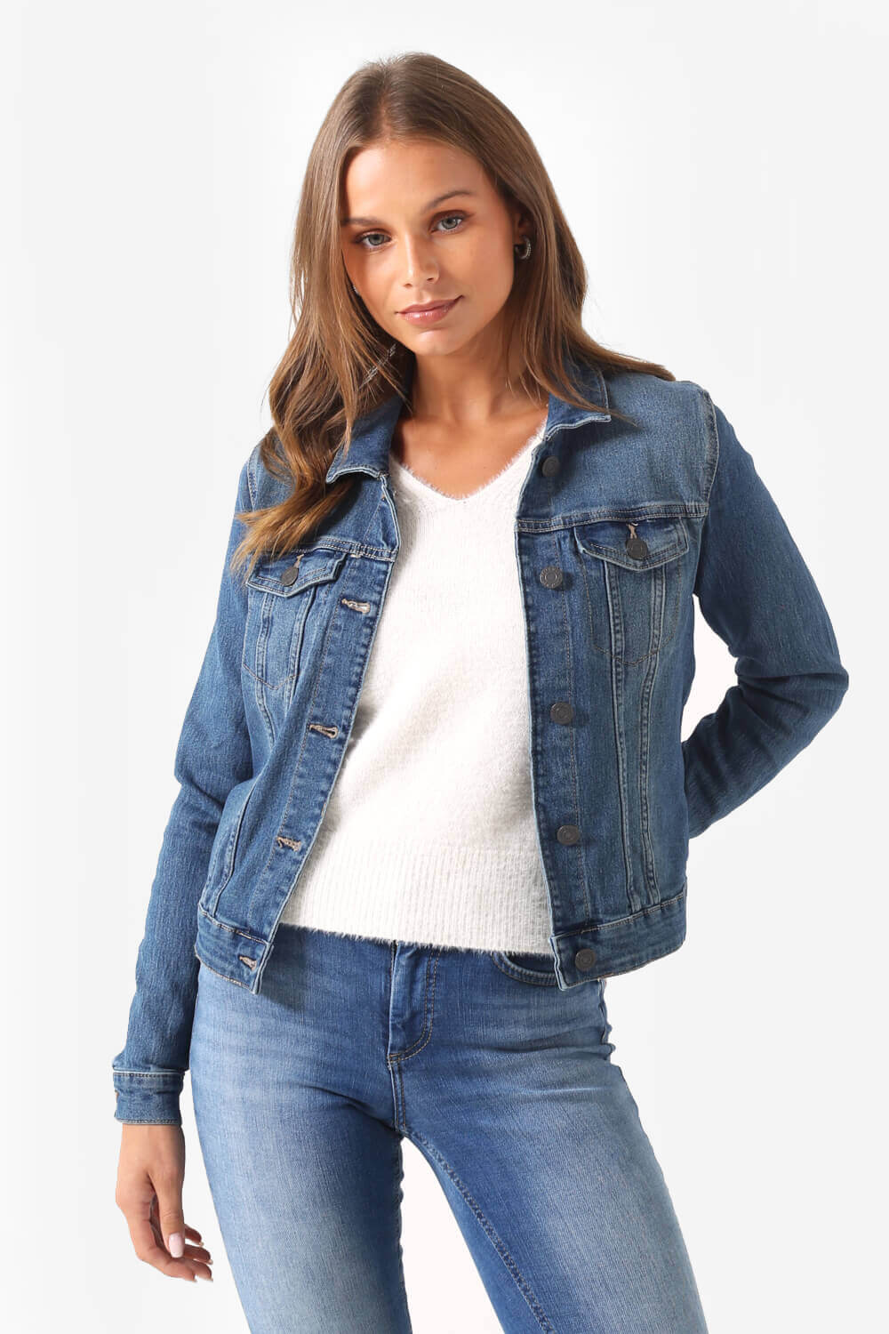 Debra Denim Jacket in Medium Blue