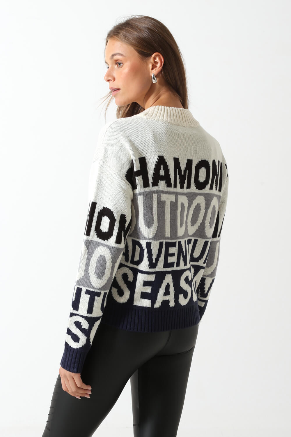 Ski L/S O-Neck Knit Jumper in Ivory