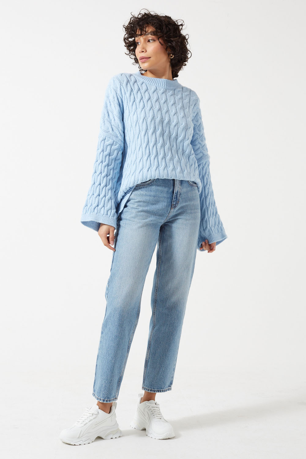 Robyn High Waisted Straight Light Wash Jeans in Blue