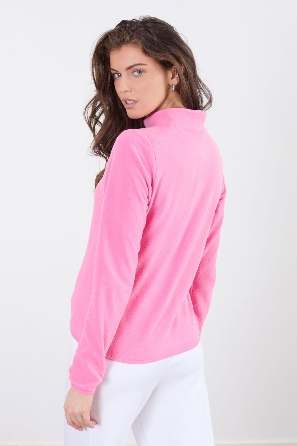 Flex Zip Fleece in Bubble Gum Pink
