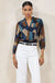 Nelly Abstract Print Top in Navy