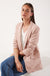 Chantel Ruched Sleeve Blazer in Blush