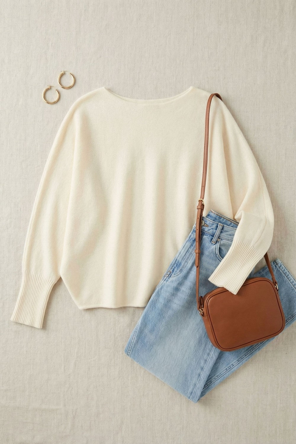 Pearl Detail Soft Knit Top in Cream