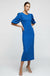 Faye Structured Bodycon Midi Dress in Royal Blue