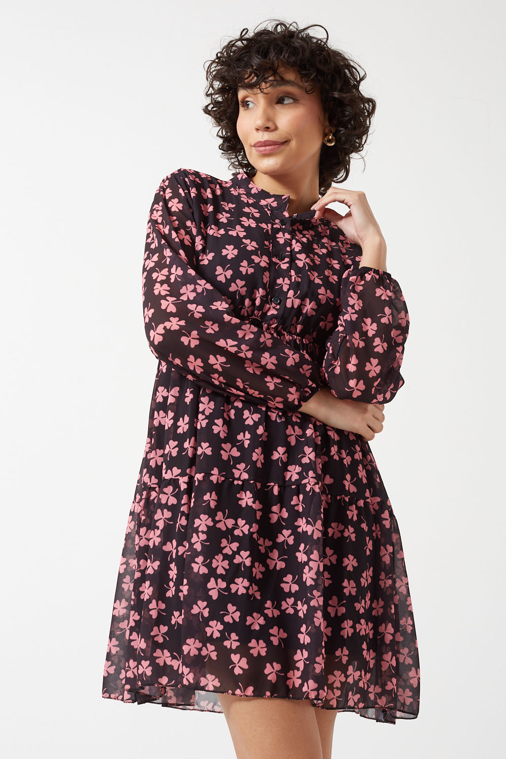 Tiered Dress in Black