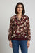 Gemma Circle Print Band Top in Wine