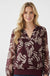 Jen Print Band Top in Wine