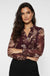 Gemma Floral Print Band Top in Wine