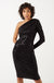 Kora Sequin One Shoulder Dress in Black