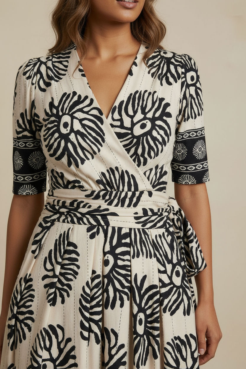 Printed Jersey Wrap Dress