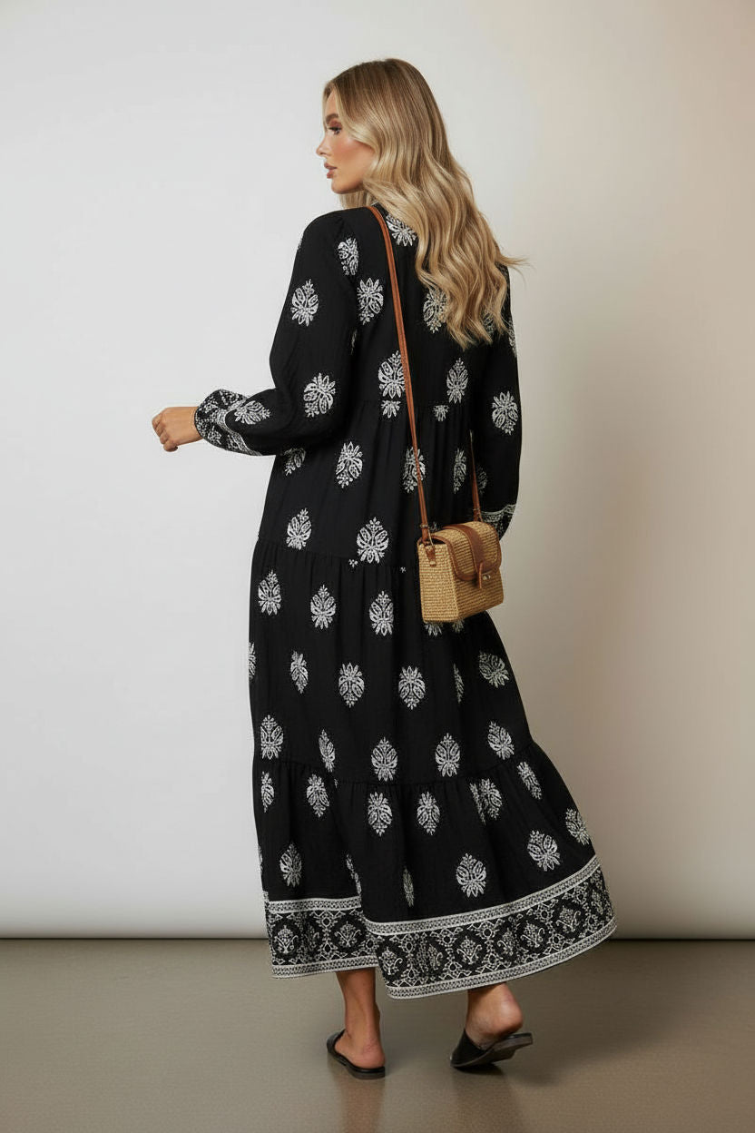 Printed Tiered Maxi Dress