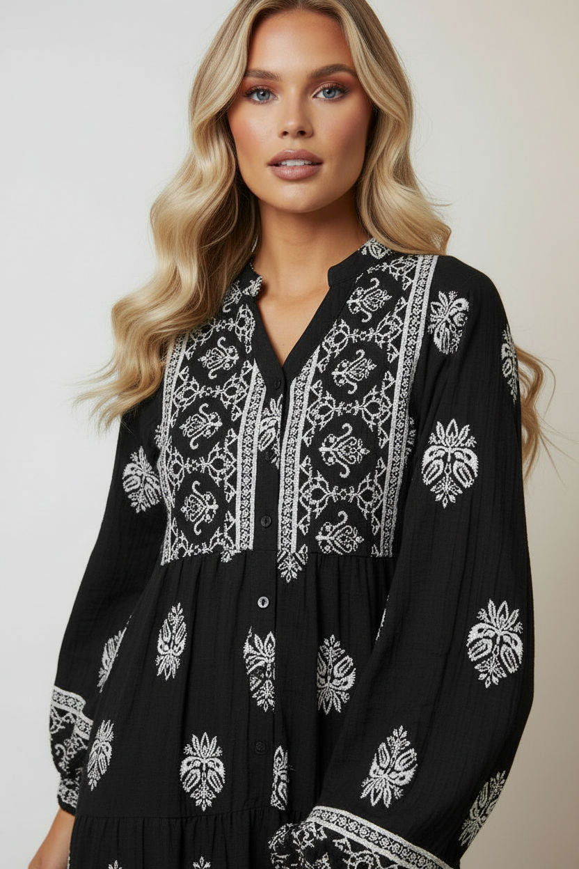 Printed Tiered Maxi Dress