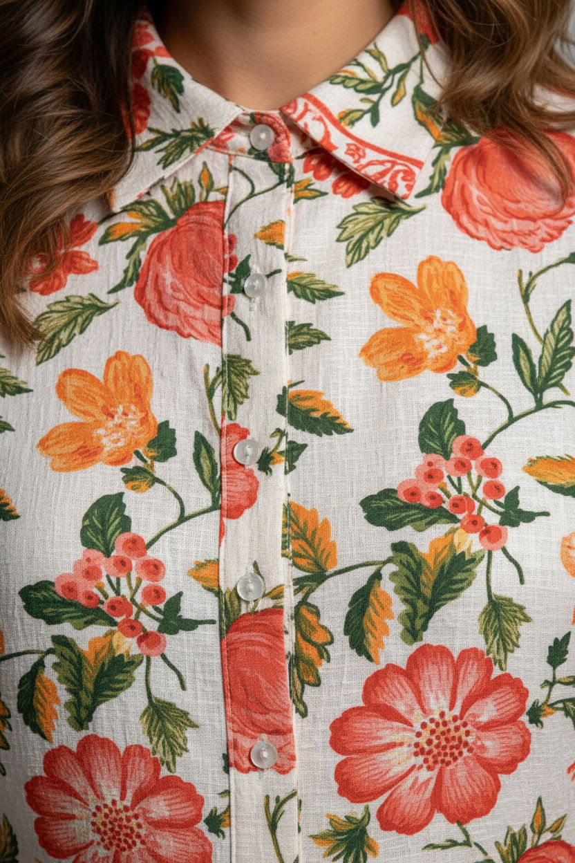 Floral Print Button-Down Shirt Dress