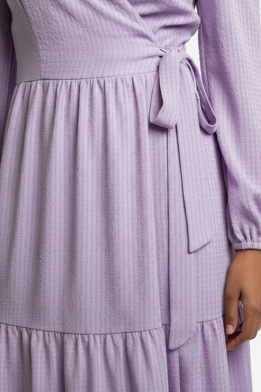 Tiered Wrap Maxi Dressin Lilac