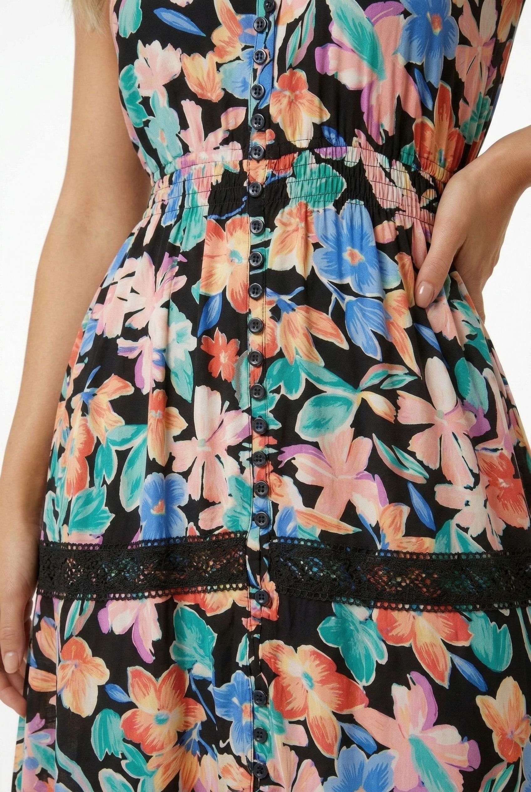 Floral Print Tiered Maxi Dress