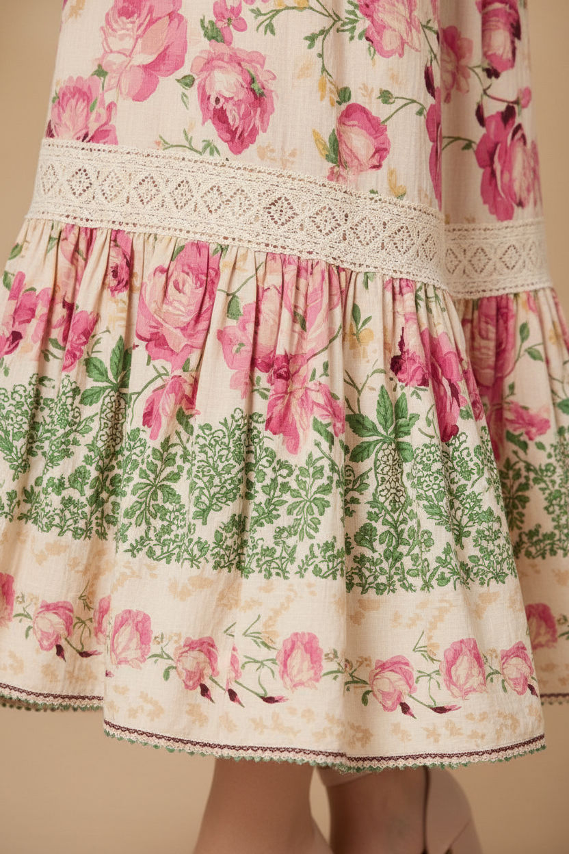 Floral Print Maxi Dress in Pink