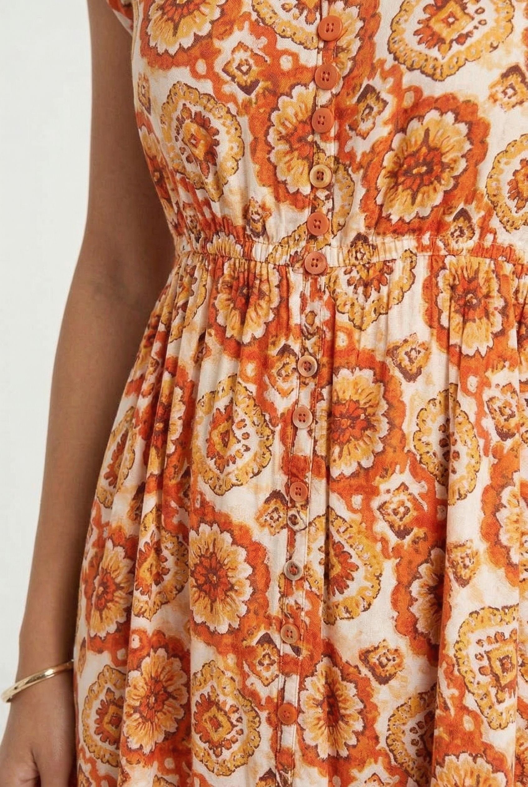 Floral Print Button-Down Midi Dress