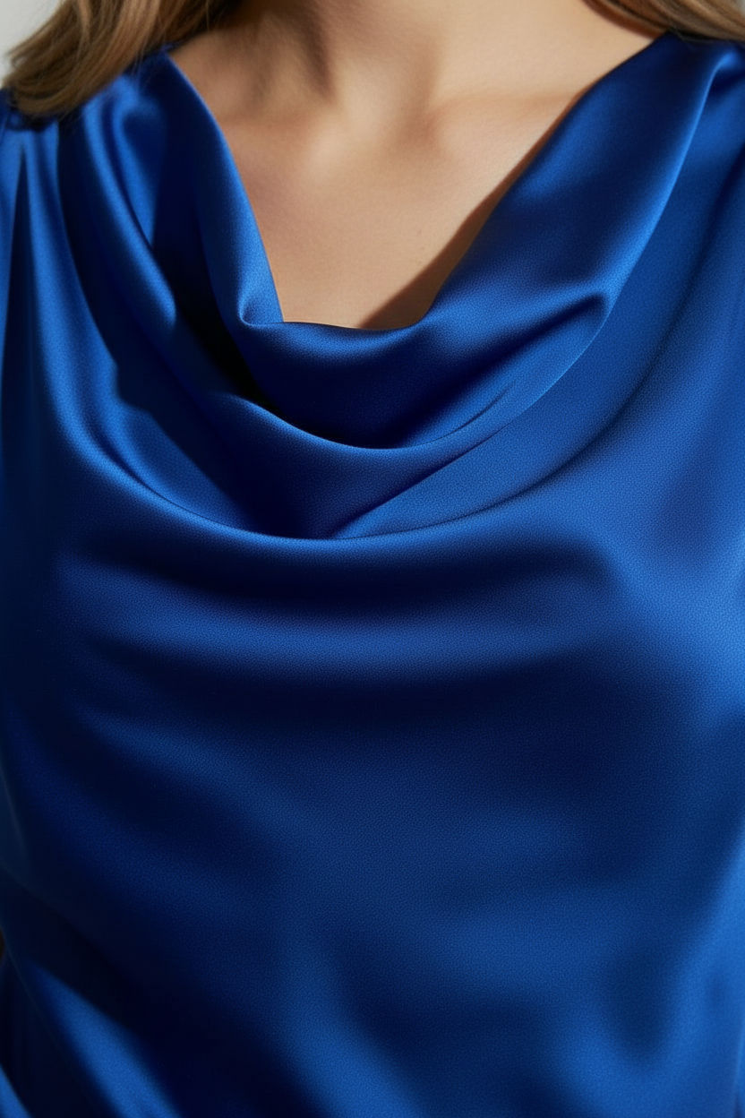 Satin Cowl Neck Sleeveless Top