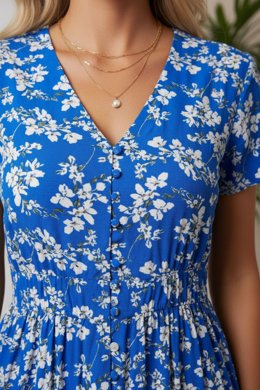 Floral V-neck Maxi Dress