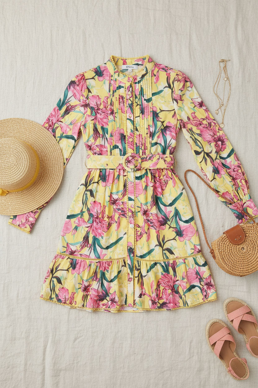 Geneva Printed Mini Shirt Dress