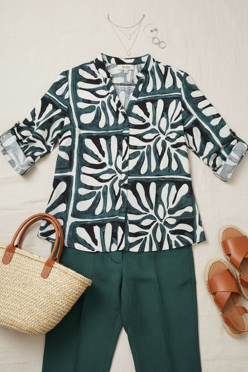 Kathy Button-Front Blouse