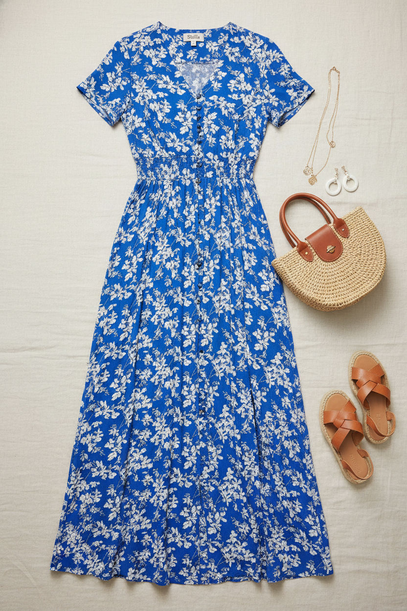 Floral V-neck Maxi Dress