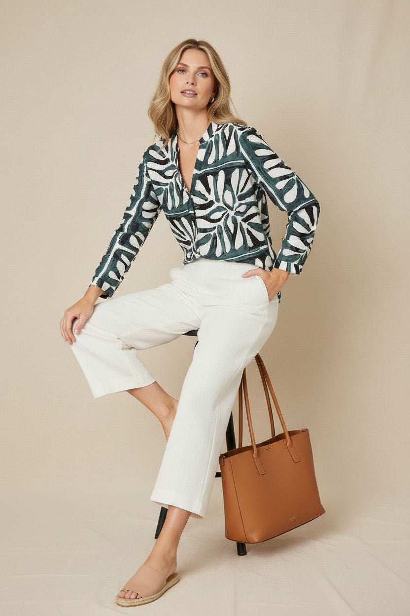 Kathy Button-Front Blouse