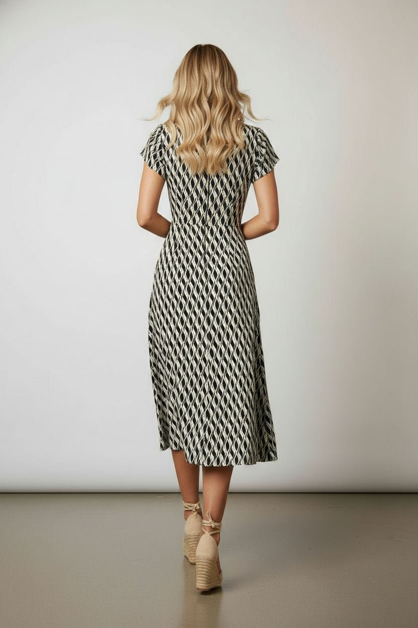 Geometric Print Midi Dress