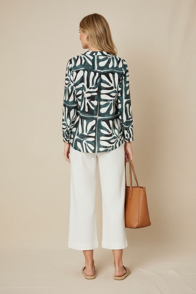 Kathy Button-Front Blouse