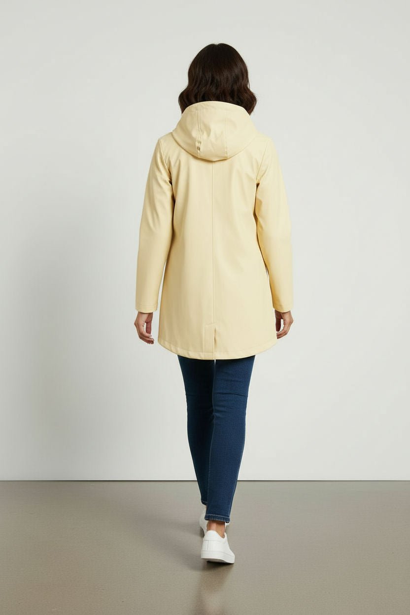 Lilly Stripe Lined Raincoat in Lemon