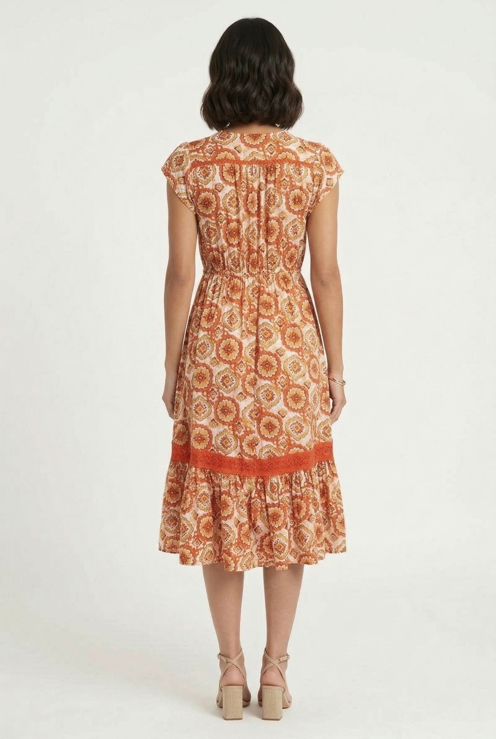 Floral Print Button-Down Midi Dress