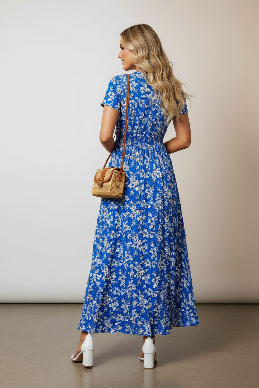 Floral V-neck Maxi Dress