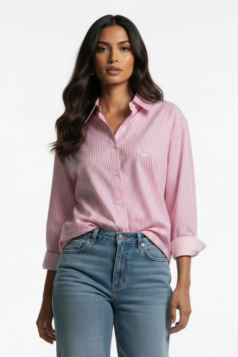 Collared Button-Up Shirt in Pink