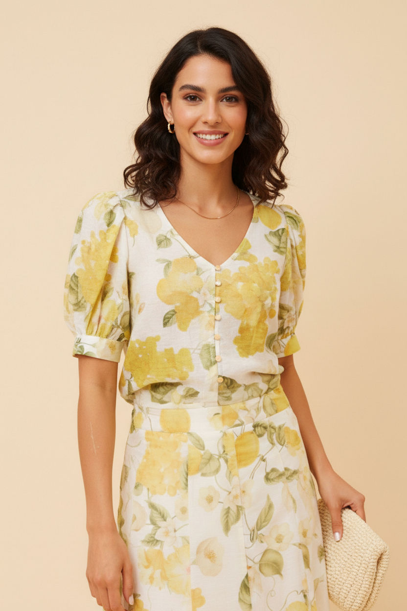 Violette Lemon Print Skirt