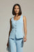 Two Piece Vest and Wide-Leg Pants Set in Baby Blue