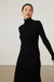 Ribbed Knit Turtleneck Midi Dress