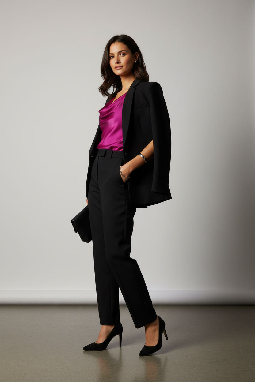 Cowl Neck Sleeveless Satin Top