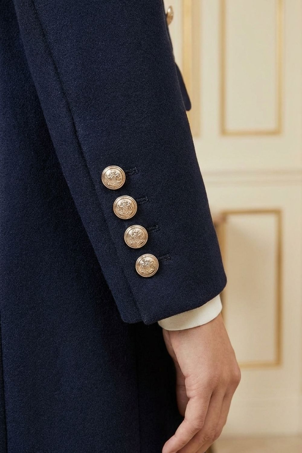 Vic Tailored Longline Coat in Navy