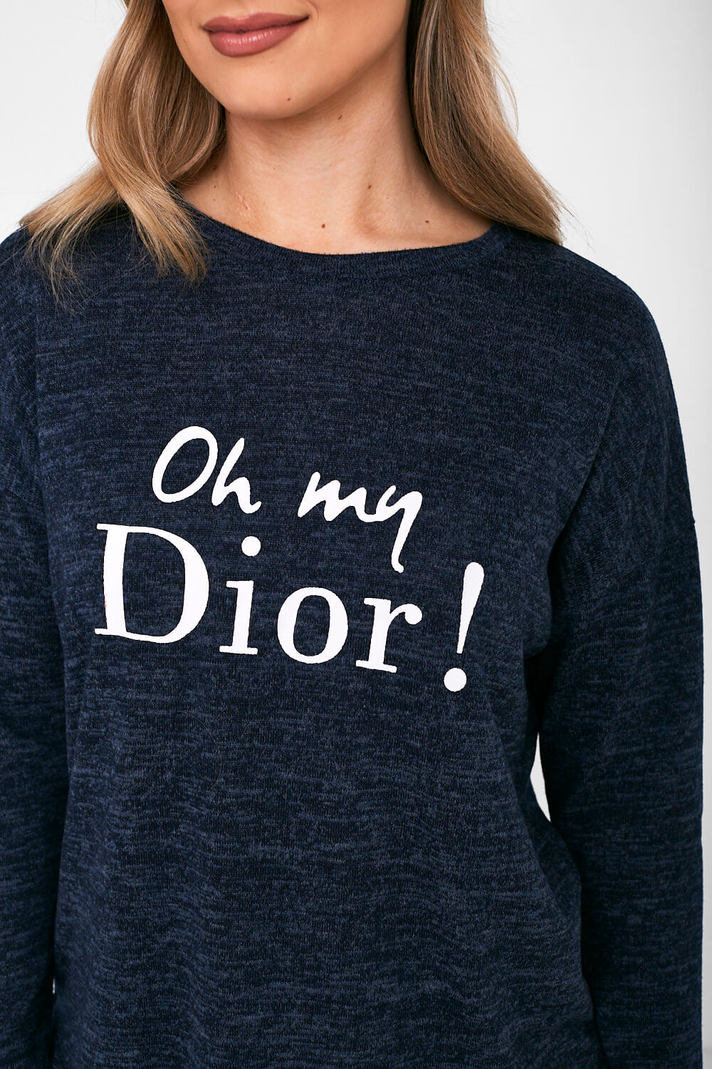 Abbie Slogan Top in Navy