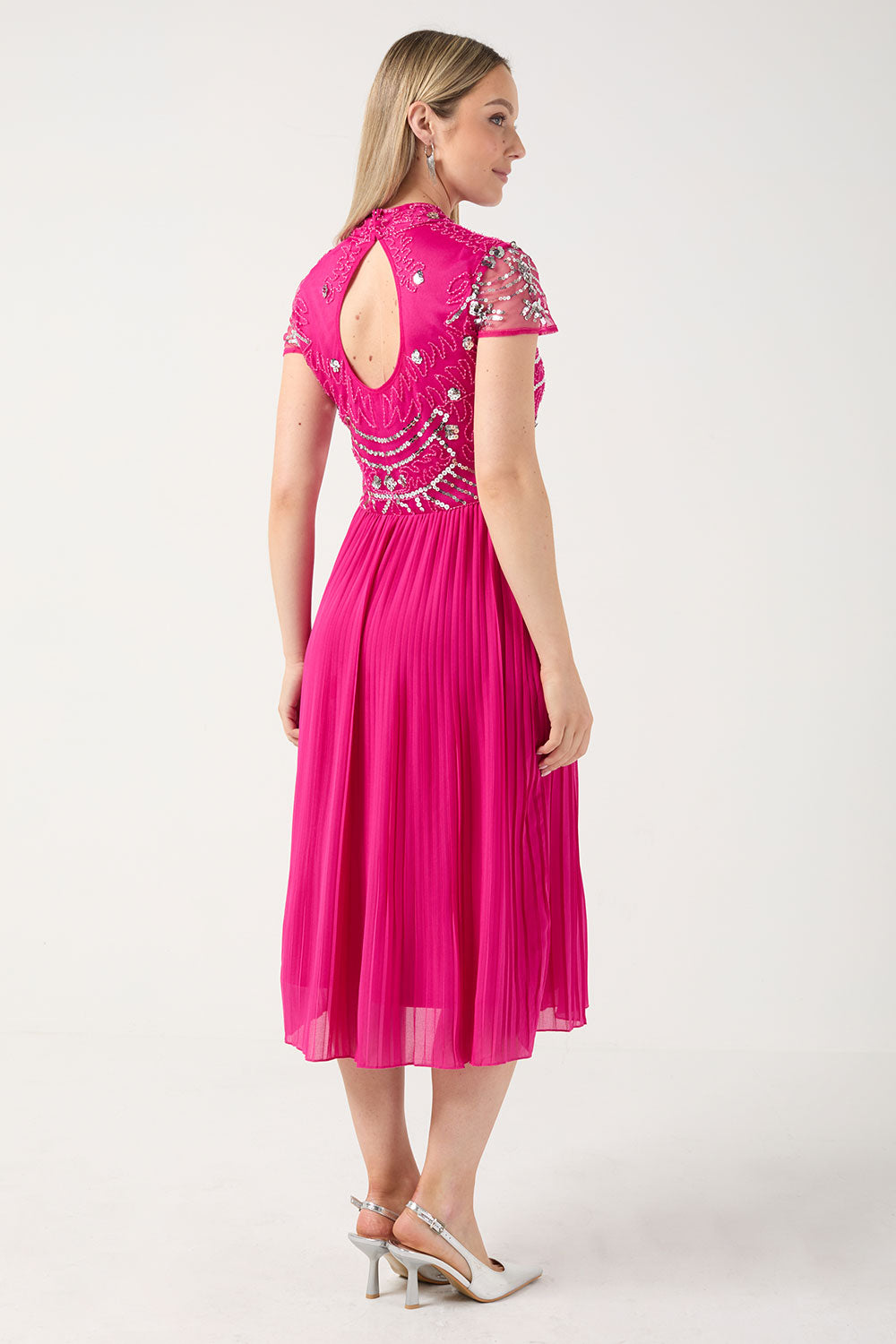 Ellie Sequin Embellished Dress in Pink
